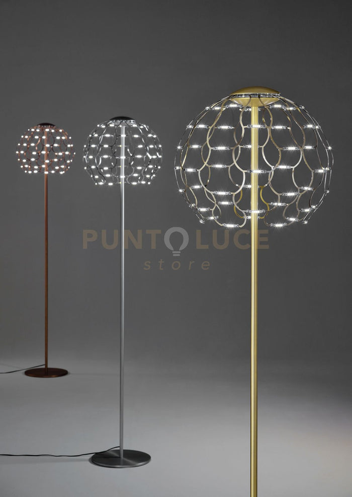 LAMOI LAMPADA DA TERRA RAME A LED 2700K 5468LM 49W DIMMERABILE H.174CM