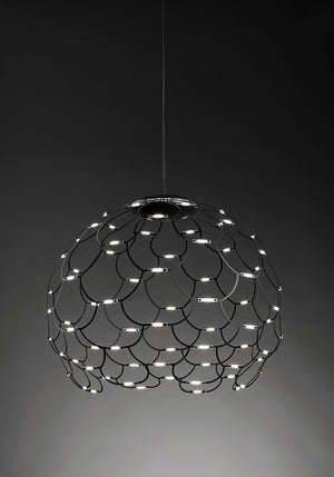 LAMOI LAMPADARIO A SOSPENSIONE MEDIA NERA D.60CM 2700K 8035LM 72W DIMMERABILE TRIAC