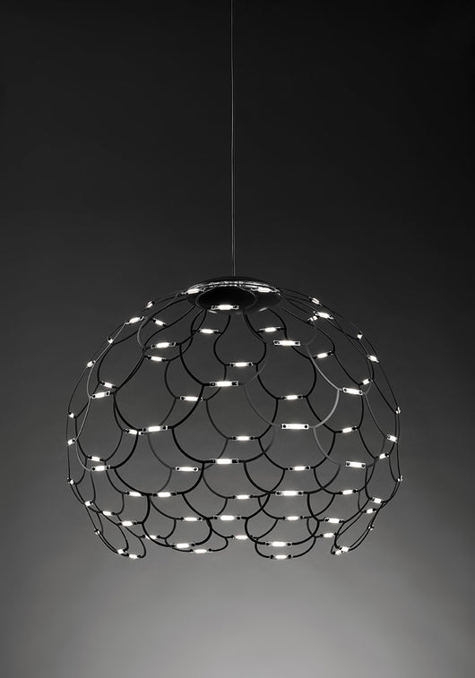 LAMOI LAMPADARIO A SOSPENSIONE MEDIA NERA D.60CM 2700K 8035LM 72W DIMMERABILE TRIAC