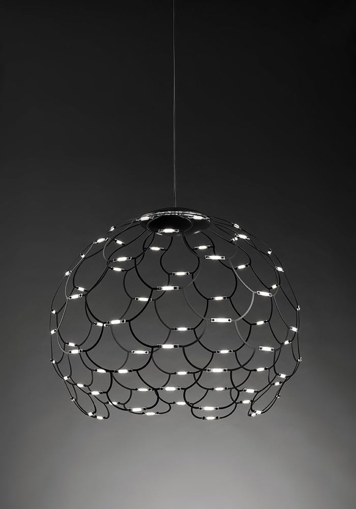 LAMOI LAMPADARIO A SOSPENSIONE MEDIA NERA D.60CM 2700K 8035LM 72W DIMMERABILE TRIAC