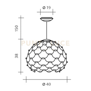 LAMOI LAMPADARIO A SOSPENSIONE PICCOLA RAME D.40CM 2700K 5468LM 49W DIMMERABILE TRIAC
