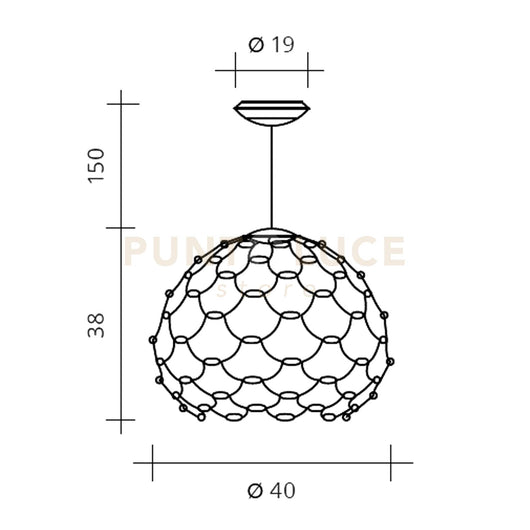 LAMOI LAMPADARIO A SOSPENSIONE PICCOLA RAME D.40CM 2700K 5468LM 49W DIMMERABILE TRIAC