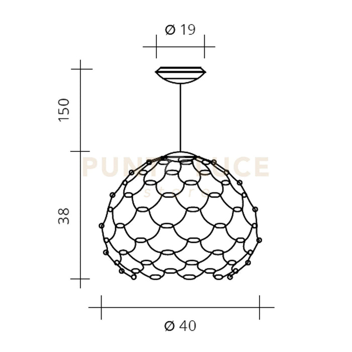 LAMOI LAMPADARIO A SOSPENSIONE PICCOLA RAME D.40CM 2700K 5468LM 49W DIMMERABILE TRIAC