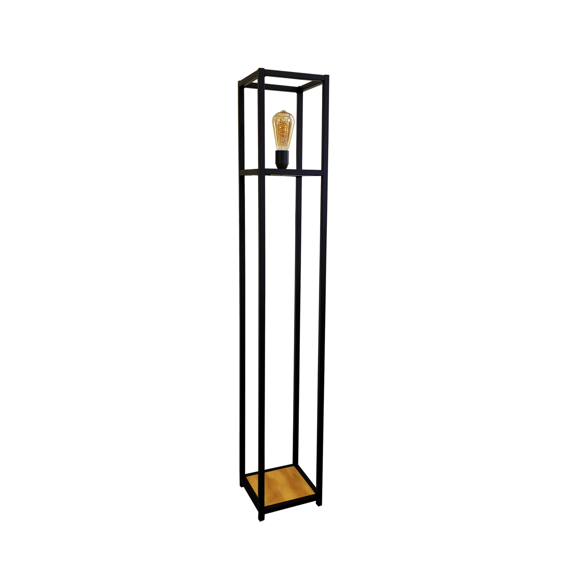 Sloth Lampada da pavimento in metallo e legno, stile industrial