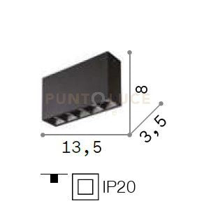 LAMPADA DA SOFFITTO 5 LUCI LIKA 12,5W 4000K SURFACE WH