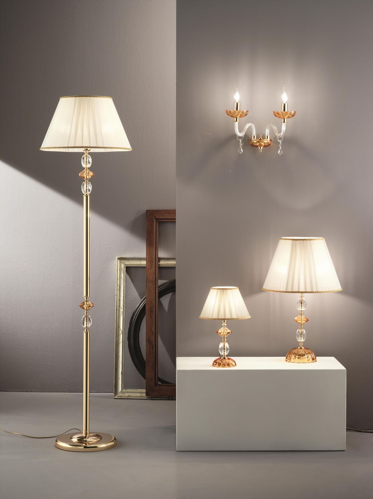 LUME/G PATRICIA 1 LUCE TRASPARENTE AMBRA ATTACCO E27 D.40CM