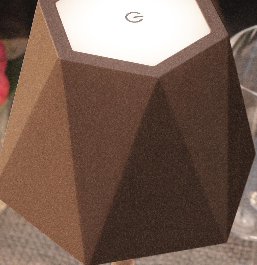 LUMETTO TOUCH FIJI CORTEN IP54  3000K 240LM 3W TOUCH DIMMERABILE