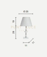 LUME PICCOLO GALA 1 LUCI ATTACCO E14 CRISTALLO E CROMO H.28+19CM