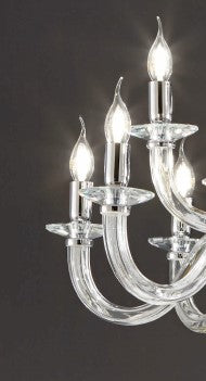 LUMETTO RAVEL CRISTALLO E CROMO ATTACCO E27 1 LUCE H.39+24CM