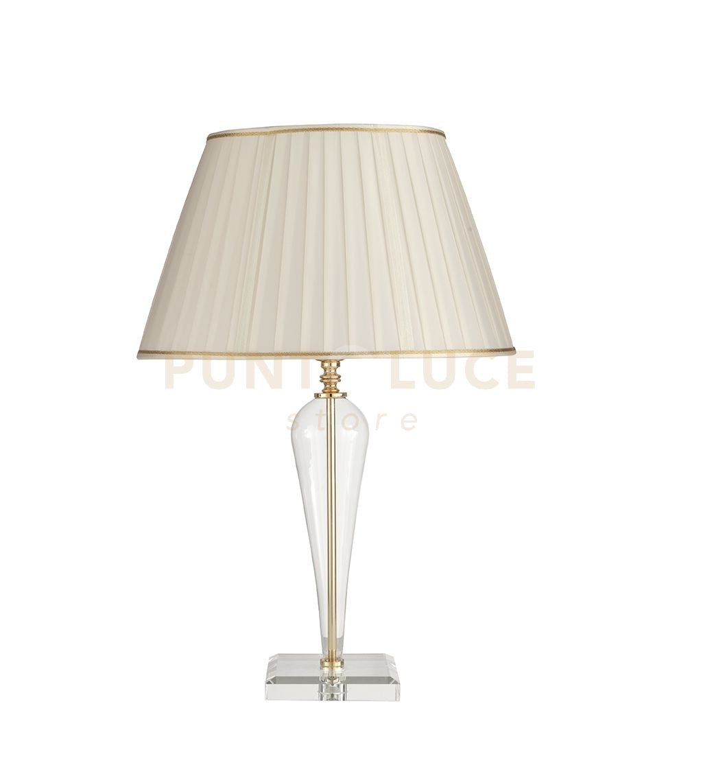 LUMETTO RAVEL CRISTALLO E ORO ATTACCO E27 1 LUCE H.39+24CM