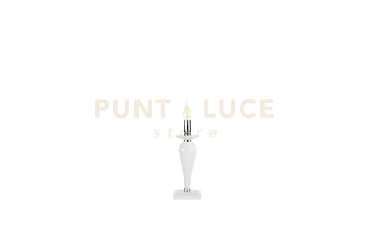 LUME PICCOLO PAGANINI BIANCO CROMO 1 LUCE ATTACCO E14 H.32CM