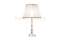 LUME/G BRIGIDA 1 LUCE ATTACCO E27 H.40+26CM IN CRISTALLO E ORO PARALUME AVORIO E ORO