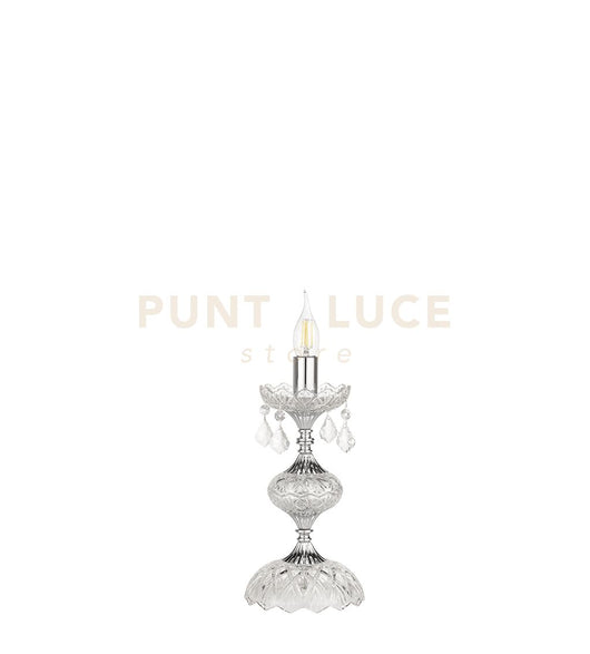 DALLAS LUMETTO CROMO  E CRISTALLO 1 LUCE ATTACCO E14 H.34CM