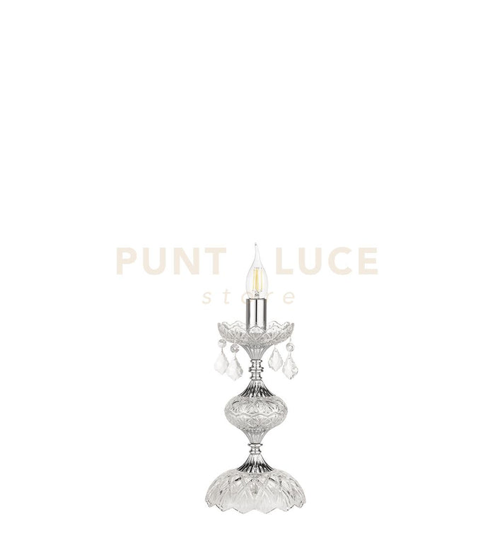 DALLAS LUMETTO CROMO  E CRISTALLO 1 LUCE ATTACCO E14 H.34CM