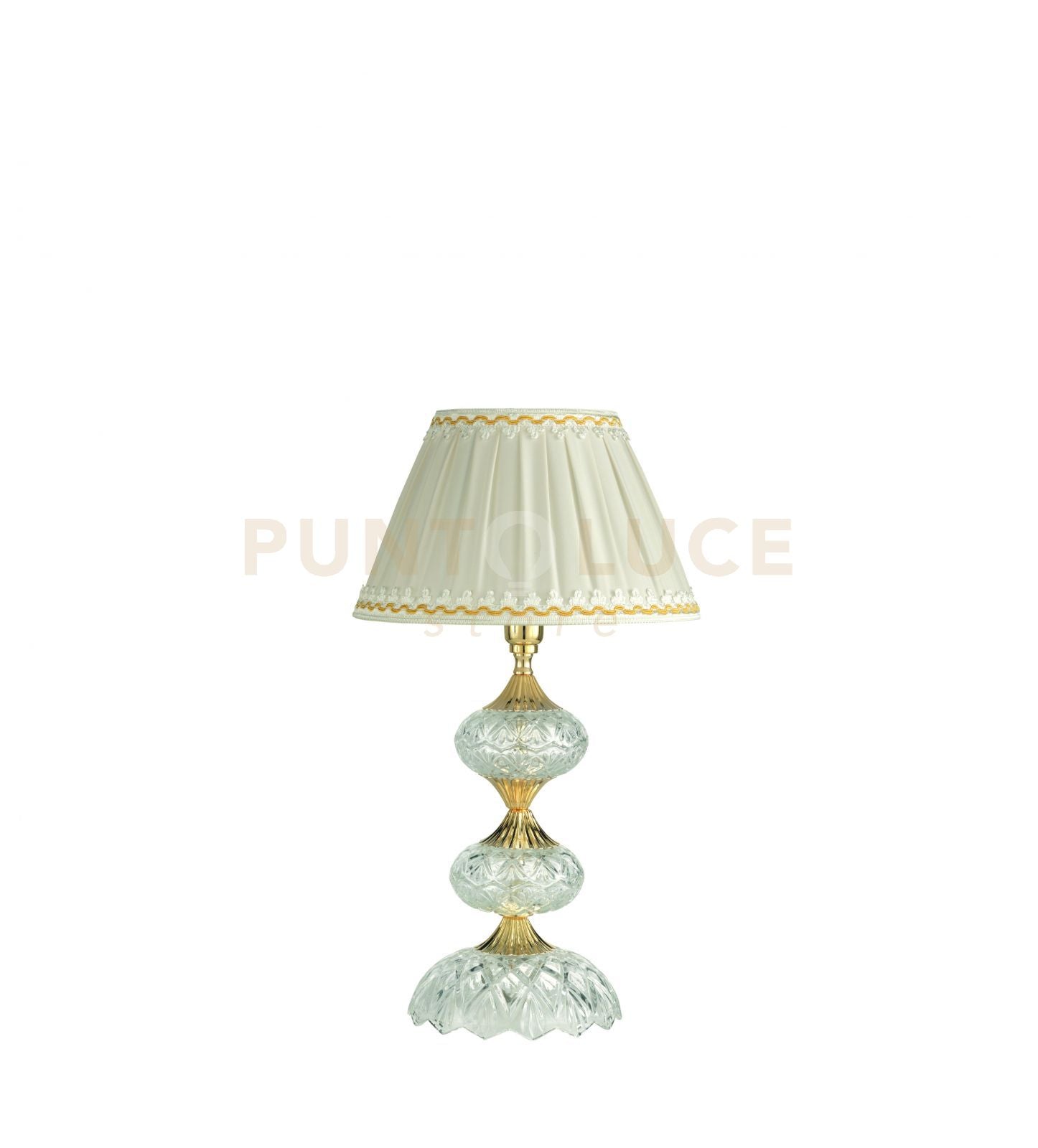 DALLAS LUME PICCOLO ORO E CRISTALLO CON PARALUME D.25CM 1 LUCE ATTACCO E14