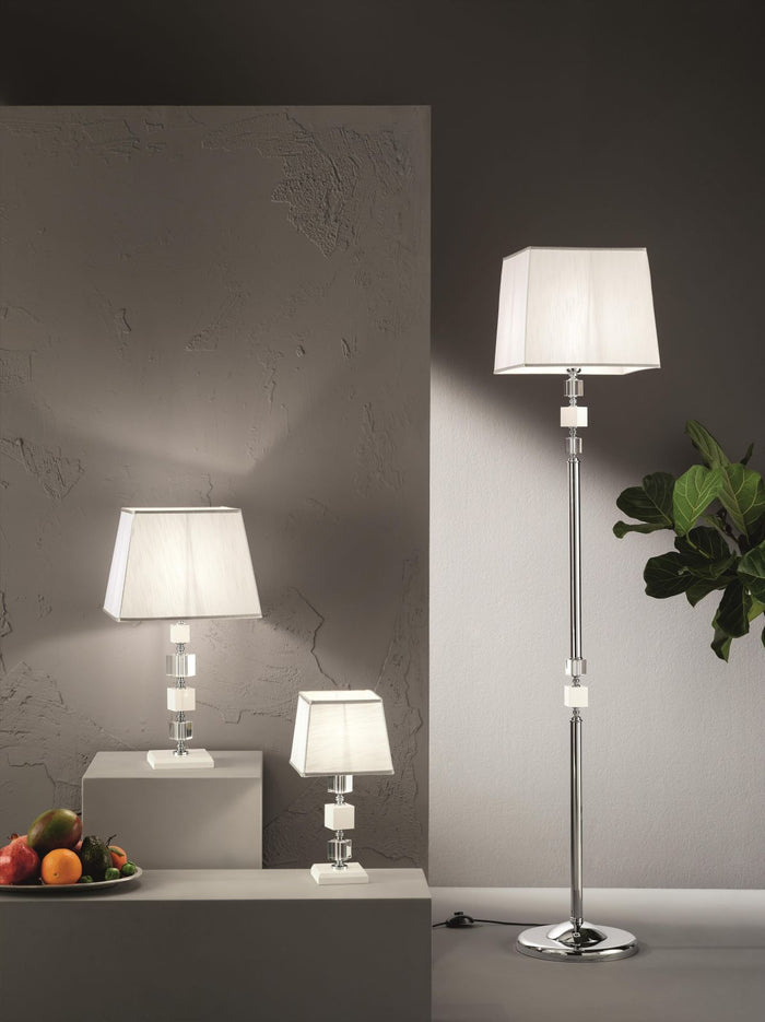 LUME/P LIVIA LUME 1 LUCE BIANCO- TRASPARENTE E CROMO ATTACCO E14 PARALUME L.20CM