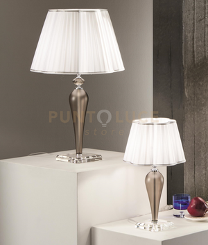 LUME PICCOLO DEBUSSY FUME' E CROMO 1 LUME ATTACCO E14 CON PARALUME