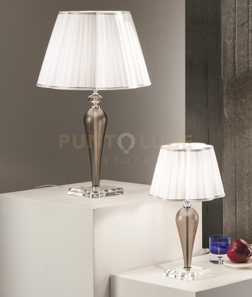 LUME PICCOLO DEBUSSY FUME' E CROMO 1 LUME ATTACCO E14 CON PARALUME