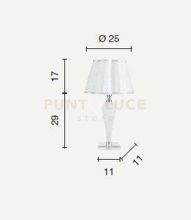 LUME PICCOLO DEBUSSY OTTANIO E CROMO 1 LUME ATTACCO E14 CON PARALUME