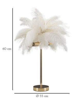 LAMPADA DA TAVOLO PALM BIANCA CM Ø 40X55