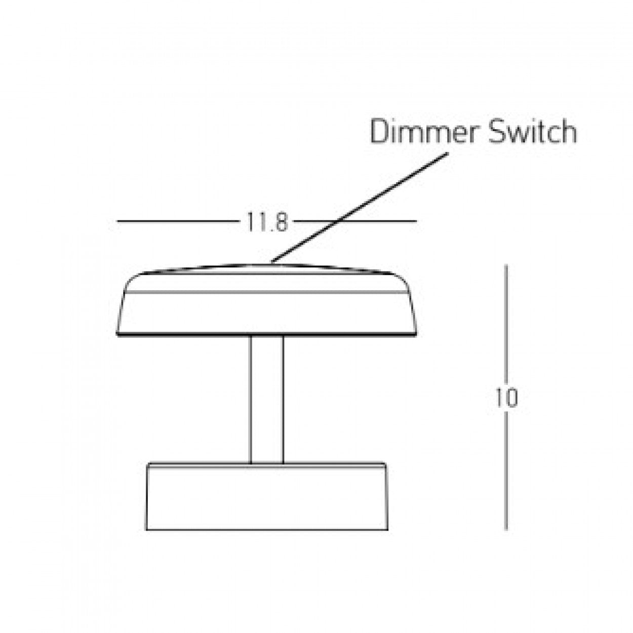 LAMPADA DA TAVOLO RICARICABILE DA GIARDINO NERA DIMMER 10%,50%,100%