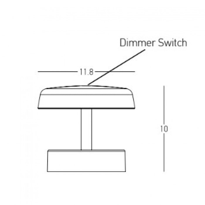 LAMPADA DA TAVOLO RICARICABILE DA GIARDINO NERA DIMMER 10%,50%,100%