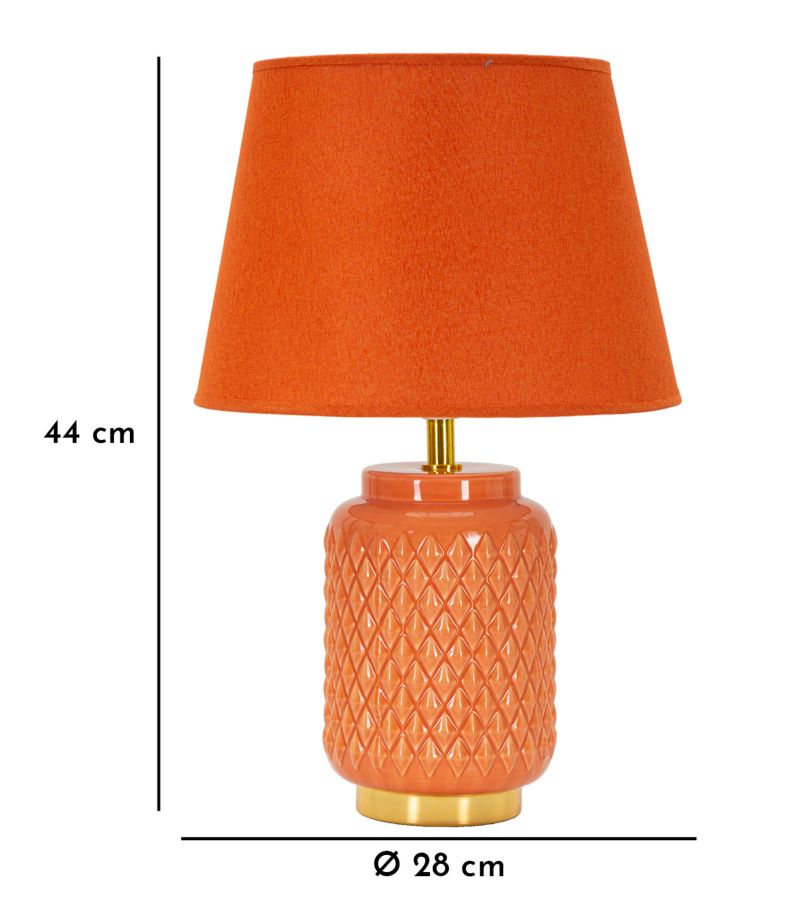 LAMPADA DA TAVOLO SQUARE ARANCIONE CM Ø 28X44