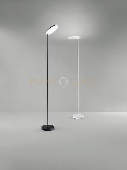 OPHELIA Piantana LED 24W 1900LM 3000K in metallo verniciato nero diffusore tondo dimmerabile