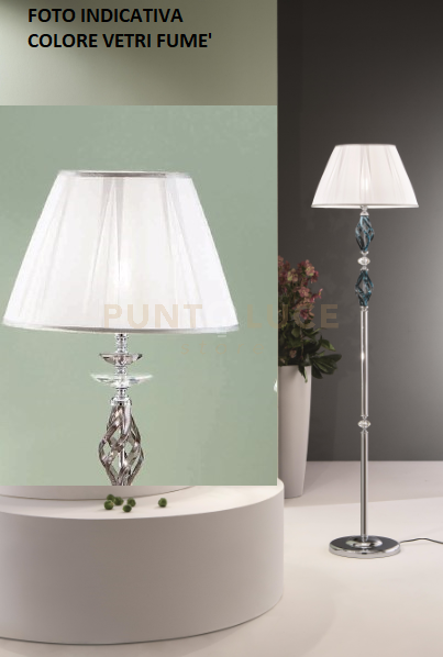 PIANTANA 1306 1 LUCE FUME' E CROMO ATTACCO E27 H.151+26CM