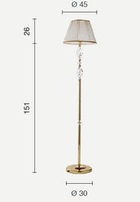 PIANTANA 1306 1 LUCE FUME' E CROMO ATTACCO E27 H.151+26CM