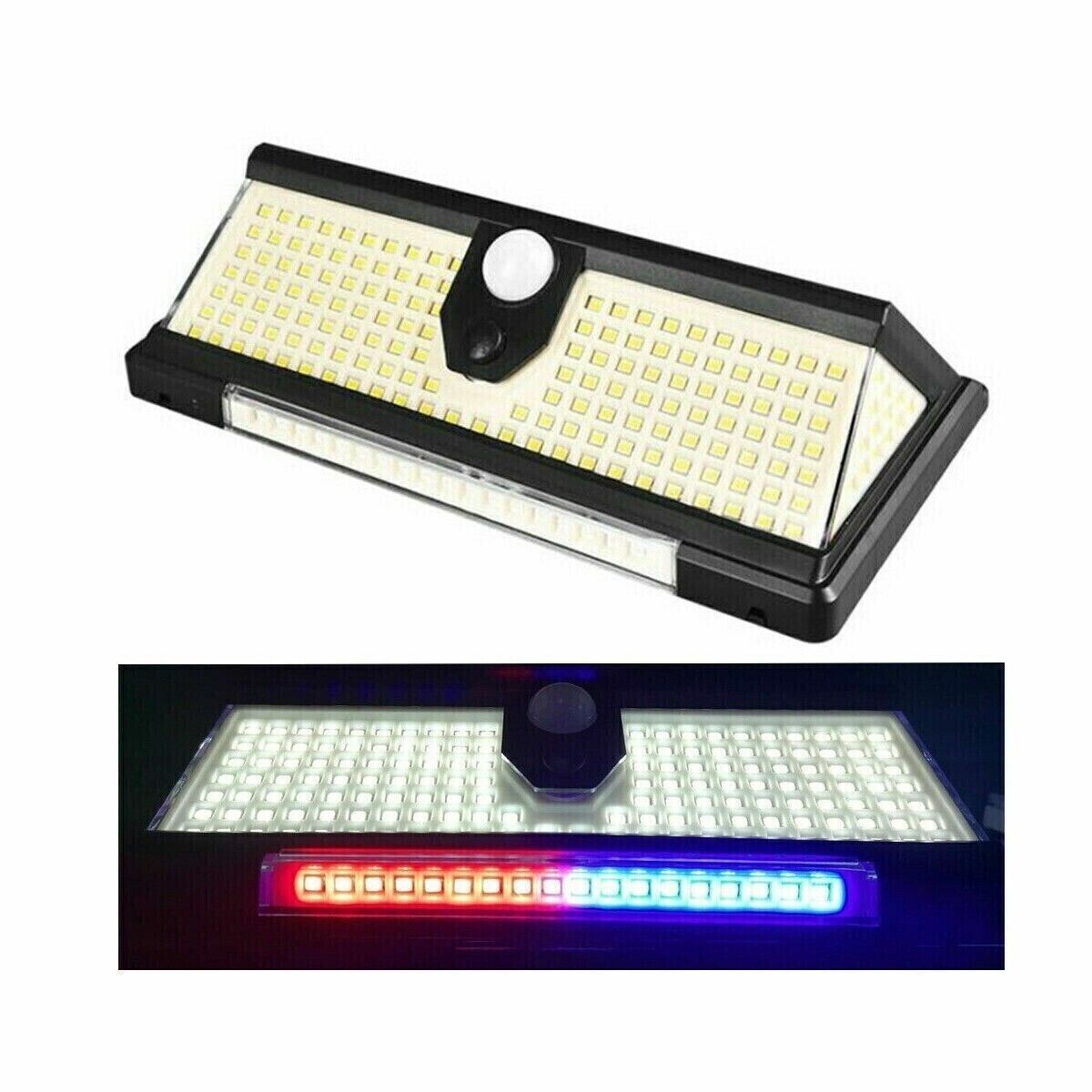 LAMPADA FARETTO APPLIQUE PANNELLO SOLARE RICARICABILE 190 LED ESTERNO INTERNO