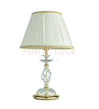 LUME GRANDE 1306 1 LUCE TRASPARENTE E ORO ATTACCO E27 H.39+26CM