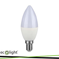LAMPADA OLIVA LED 7W 3000K E14 L/CALDA ECOLIGHT