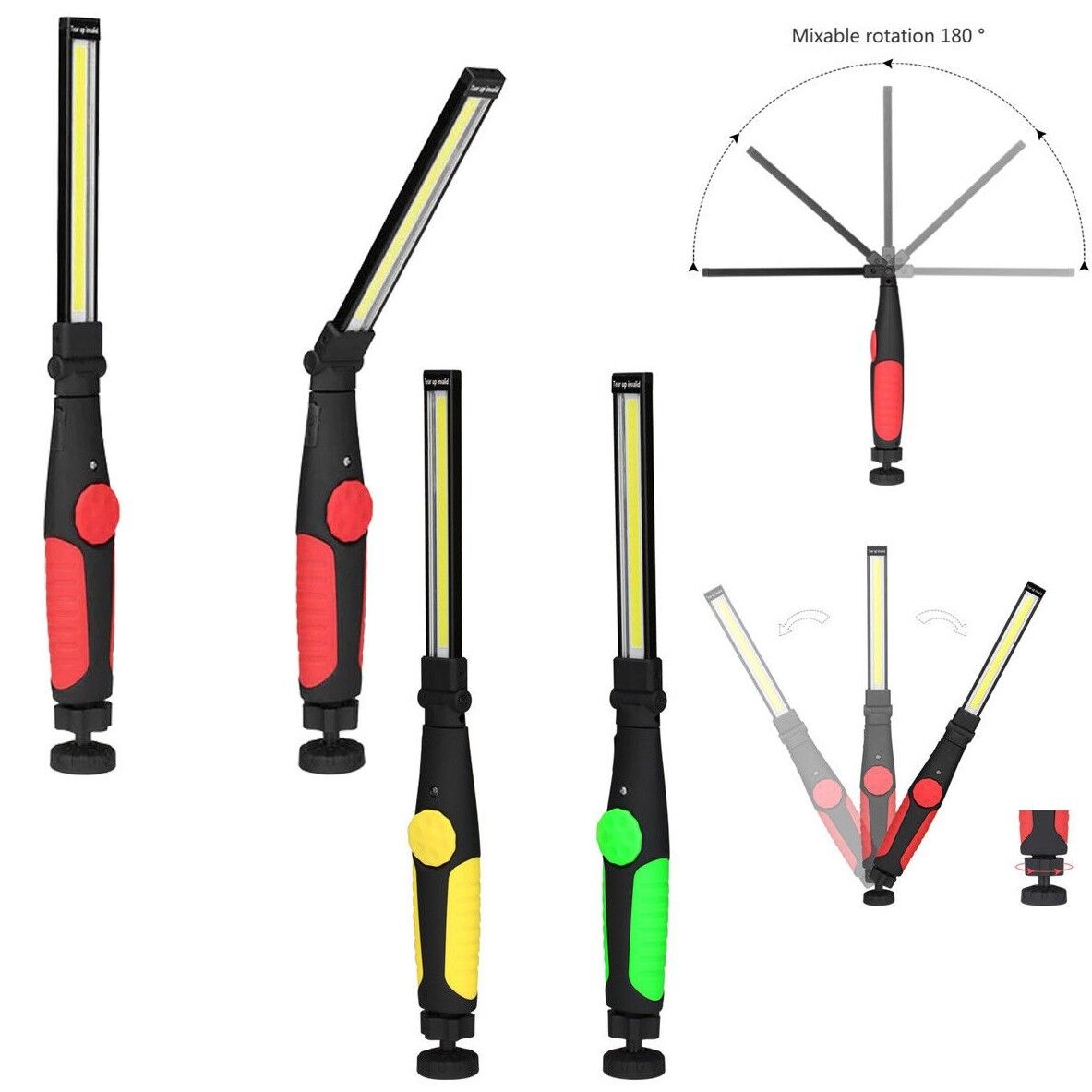 LAMPADA TORCIA LAVORO CALAMITA PORTATILE RICARICABILE SLIM REGOLABILE LED COB