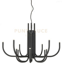 SOSPENSIONE ART NOUVEAU 12 BRACCETTI A LED 3000K 1860LM 35W DIMMERABILE D.78CM NERO