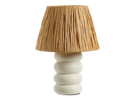 Lampada Da Tavolo Comodino Ricaricabile Accensione On/Off Modello Atene - Small - Bianco