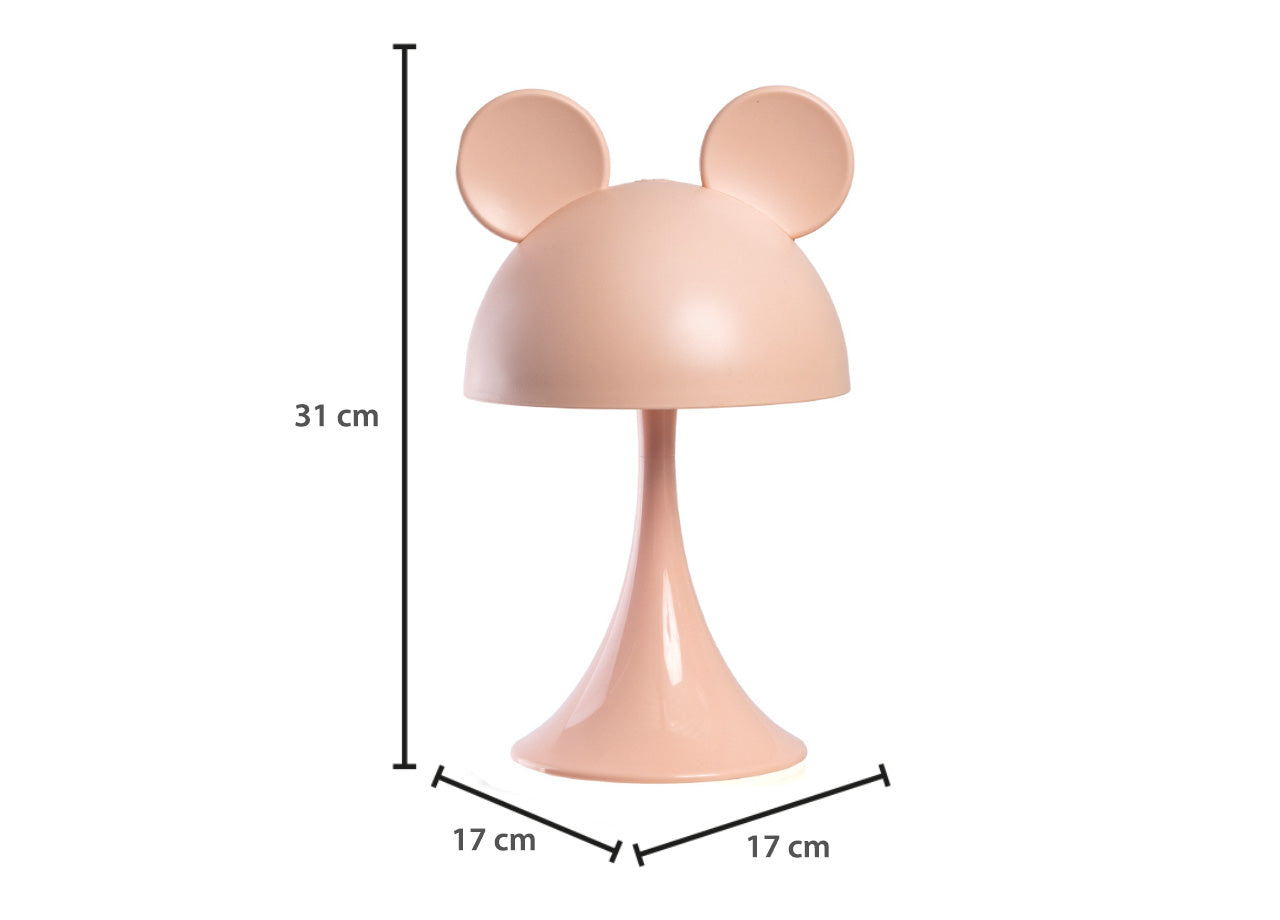 Lampada Led Per Bambini Da Tavolo Comodino Ricaricabile Modello Simply Mouse - Lampada - Rosa
