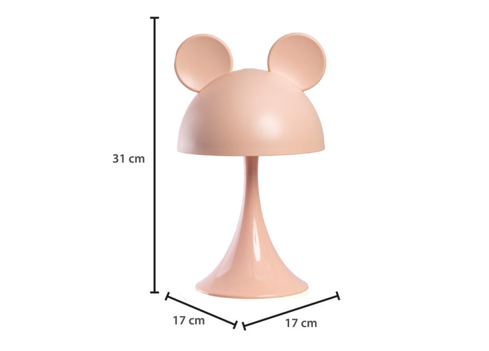 Lampada Led Per Bambini Da Tavolo Comodino Ricaricabile Modello Simply Mouse - Lampada - Rosa