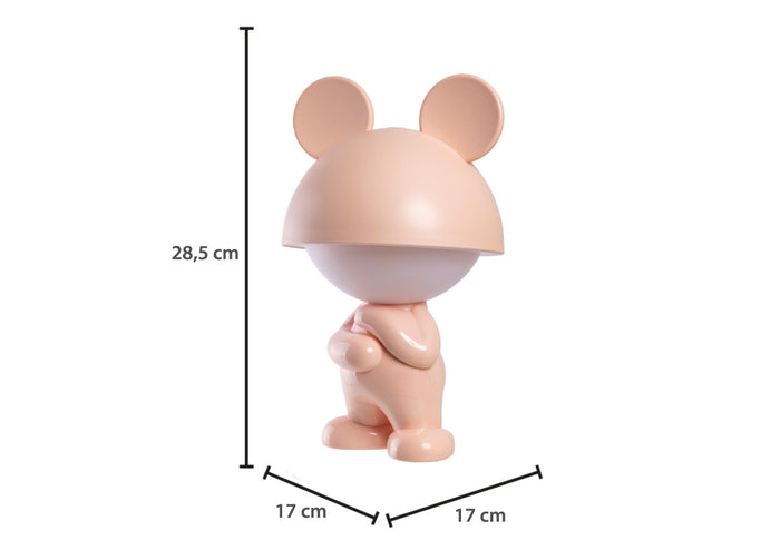 Lampada Led Per Bambini Da Tavolo Comodino Ricaricabile Modello Thinking Boy - Lampada - Rosa