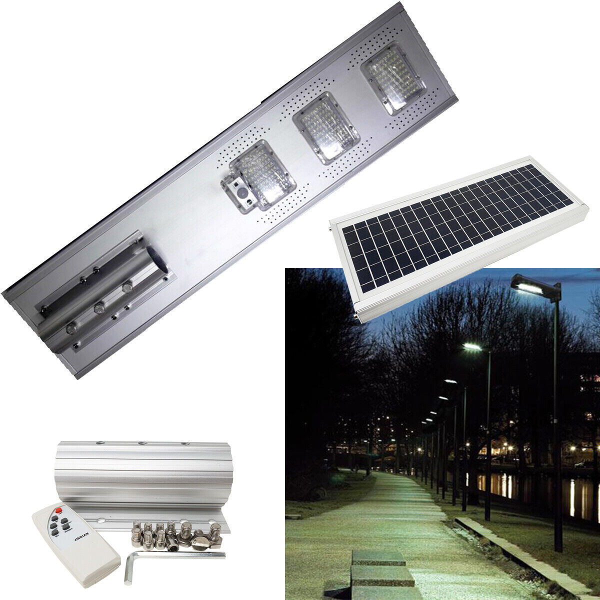 LAMPIONE STRADALE FARO FARETTO ENERGIA SOLARE LED FOTOVOLTAICO LUCE 150W JD19150