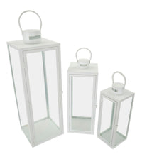 LANTERNE WHITE SET 3 PZ CM 22X22X66-18X18X49,5-14X14X39