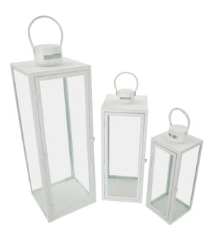 LANTERNE WHITE SET 3 PZ CM 22X22X66-18X18X49,5-14X14X39