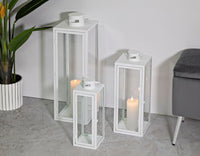 LANTERNE WHITE SET 3 PZ CM 22X22X66-18X18X49,5-14X14X39