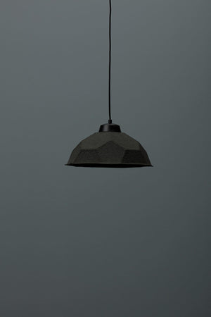 Egg - Lampada a sospensione in cartone riciclato nero