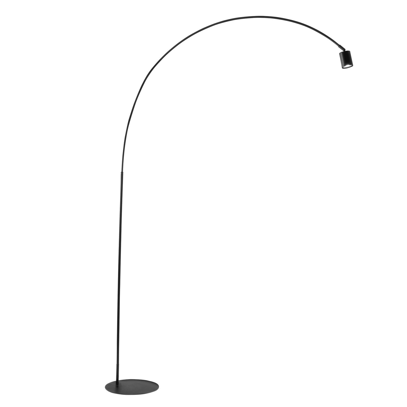 Lampada da terra da Terra 185x35x224 cm in Metallo Stilo Nero Goffrato