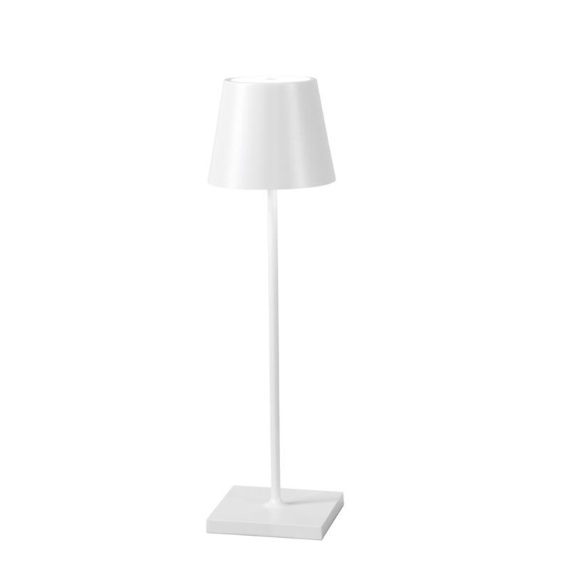 Lampada da Tavolo 11x11x36 cm in Metallo Tumbler Bianco