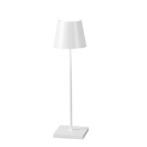 Lampada da Tavolo 11x11x36 cm in Metallo Tumbler Bianco