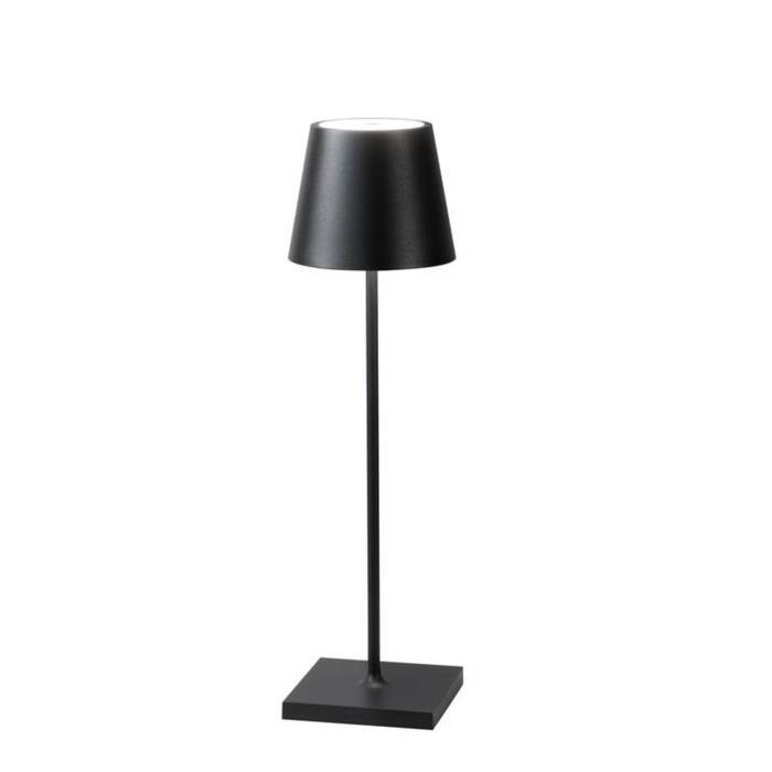 Lampada da Tavolo 11x11x36 cm in Metallo Tumbler Nero