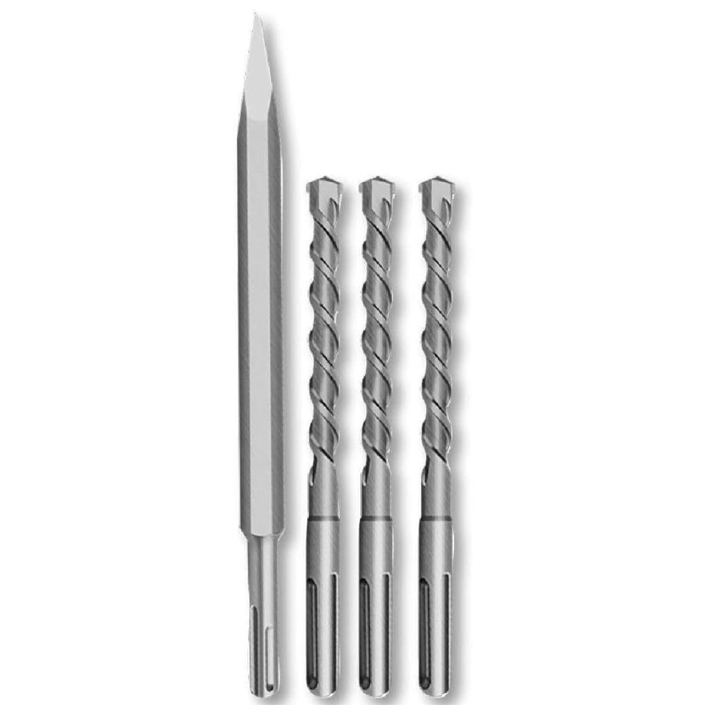 Martello demolitore a batteria 20v + 2 batterie + 4 punte + caricabatterie