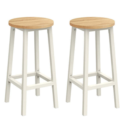 Set di 2 sgabelli alti da bar sedie da cucina struttura in acciaio altezza 65 cm facile da montare stile industriale beige 12_0007761